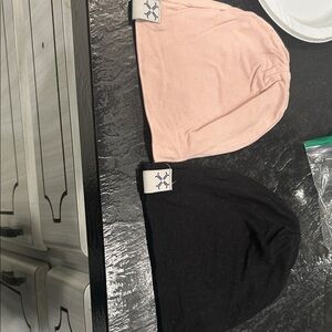 Pink and Black jacqueline and Jac Beanies 0-3m